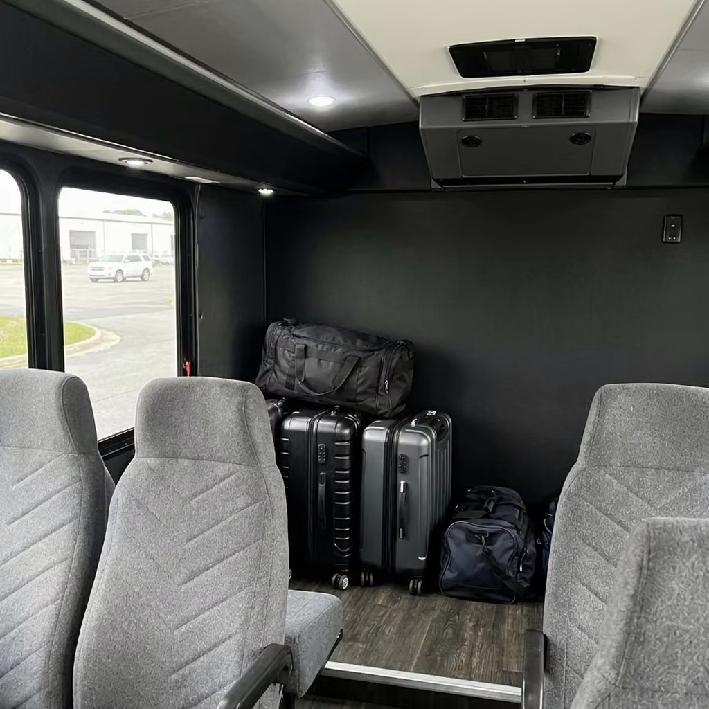 casselberry 15 passenger minibus luggage area