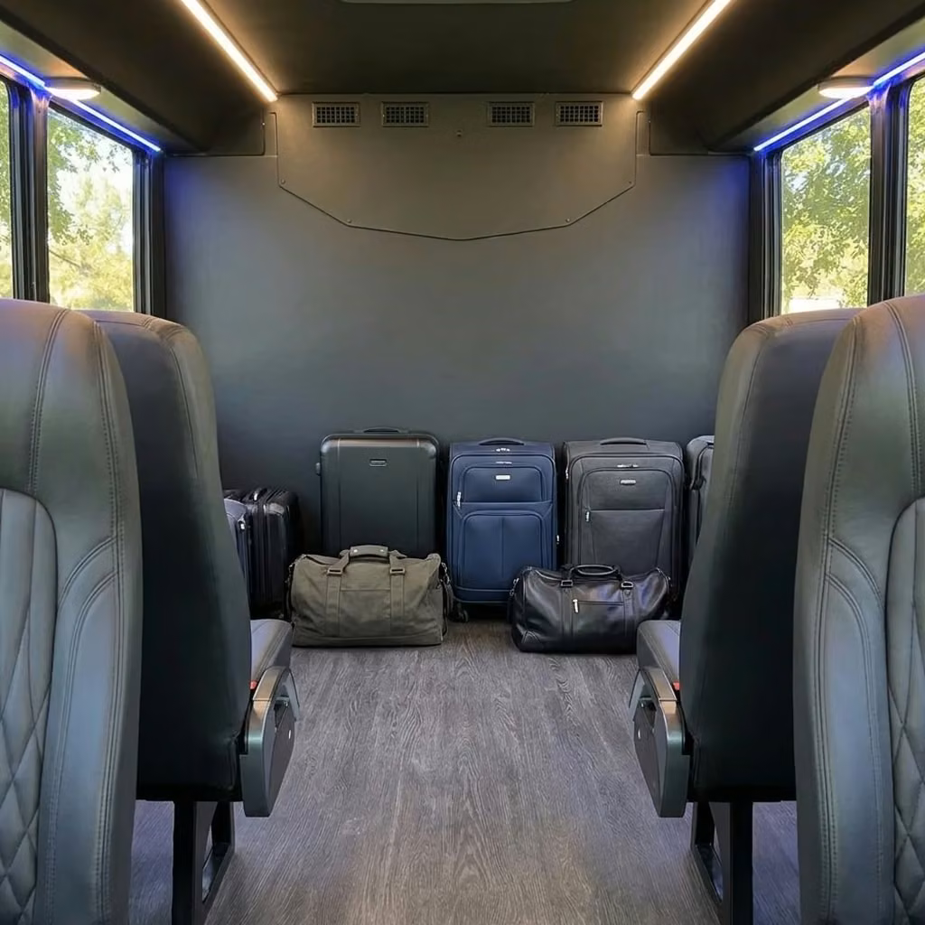 casselberry 20 passenger minibus luggage area