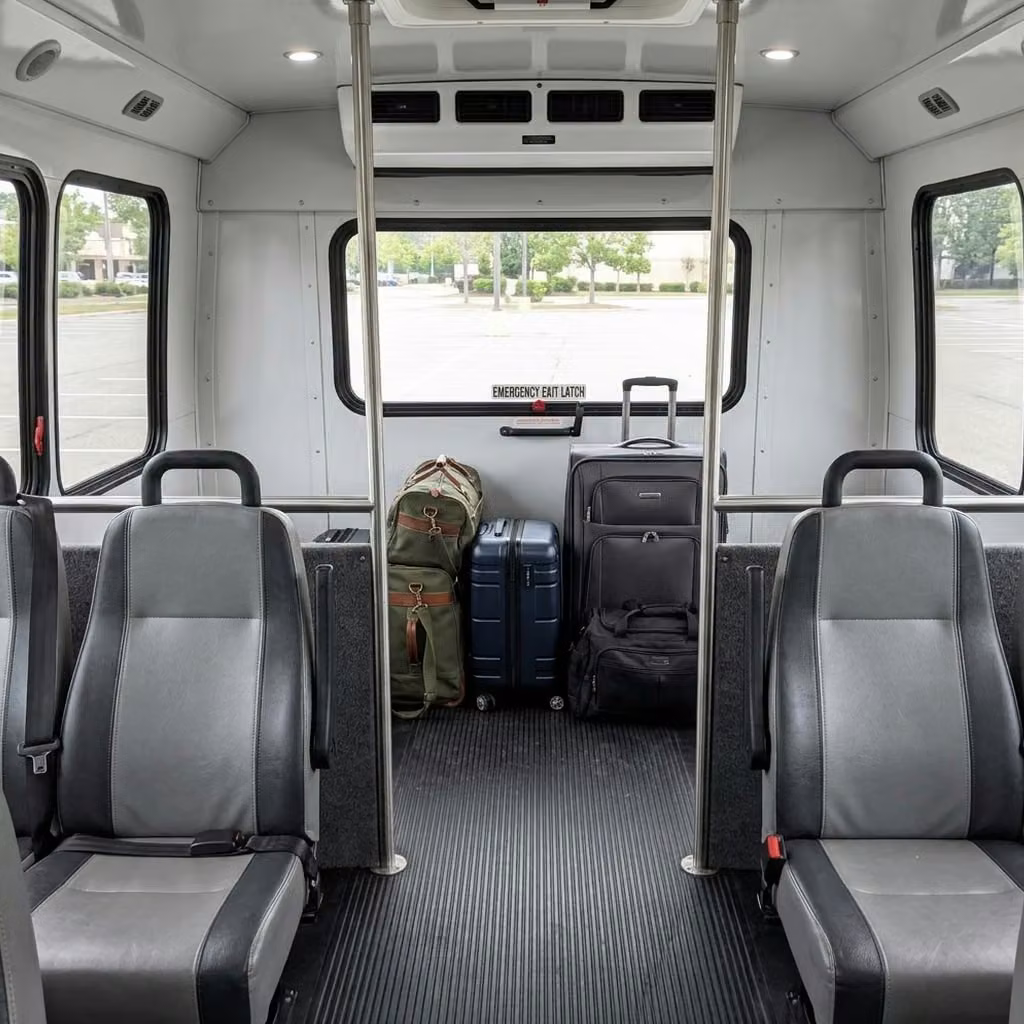 casselberry 28 passenger minibus luggage area
