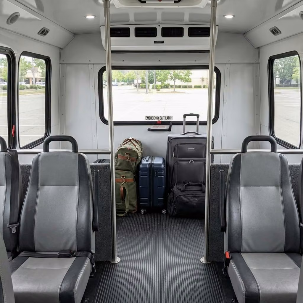 casselberry 30 passenger minibus luggage area