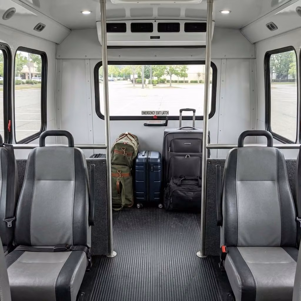 casselberry 35 passenger minibus luggage area