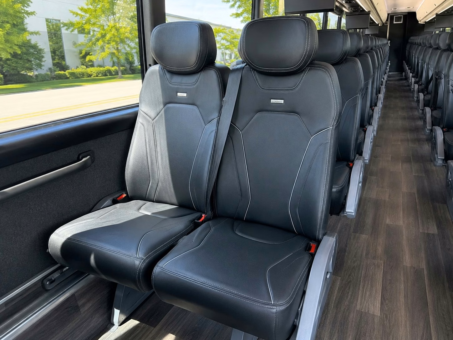 56 passenger charter bus inside